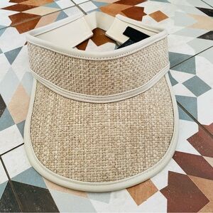 rag & bone Tan and Cream Woven Visor